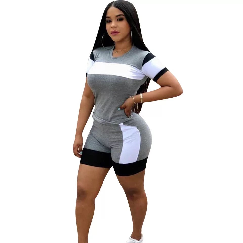 Geometric Patchwork Short Set
